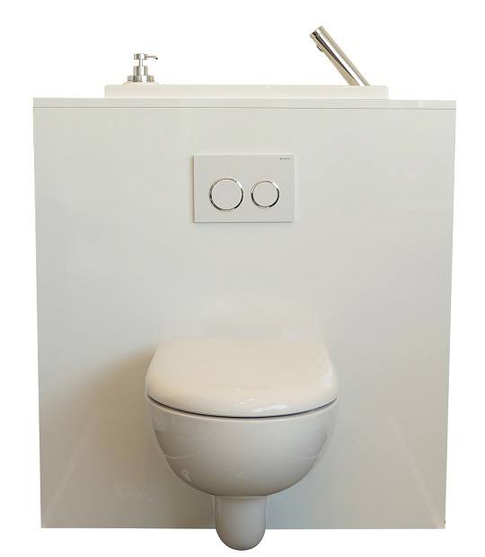 WiCi Bati, WC suspendu Geberit avec lave-mains intégré 